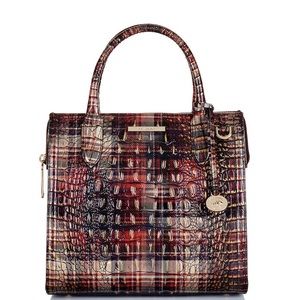Brahmin Small Caroline in Flannel Melbourne - Red Plaid Satchel